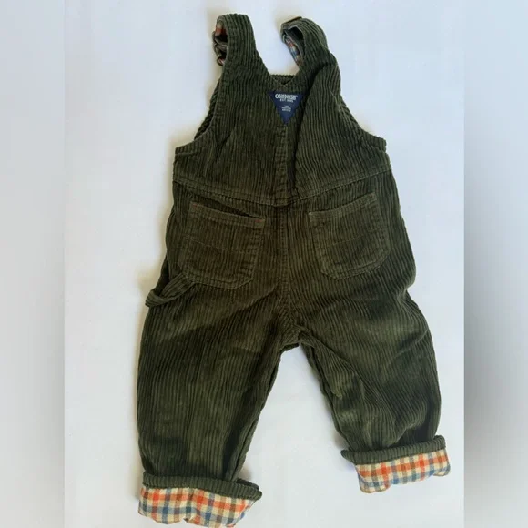 Oshkosh Corduroy Flannel Overalls - Picture 4 of 6